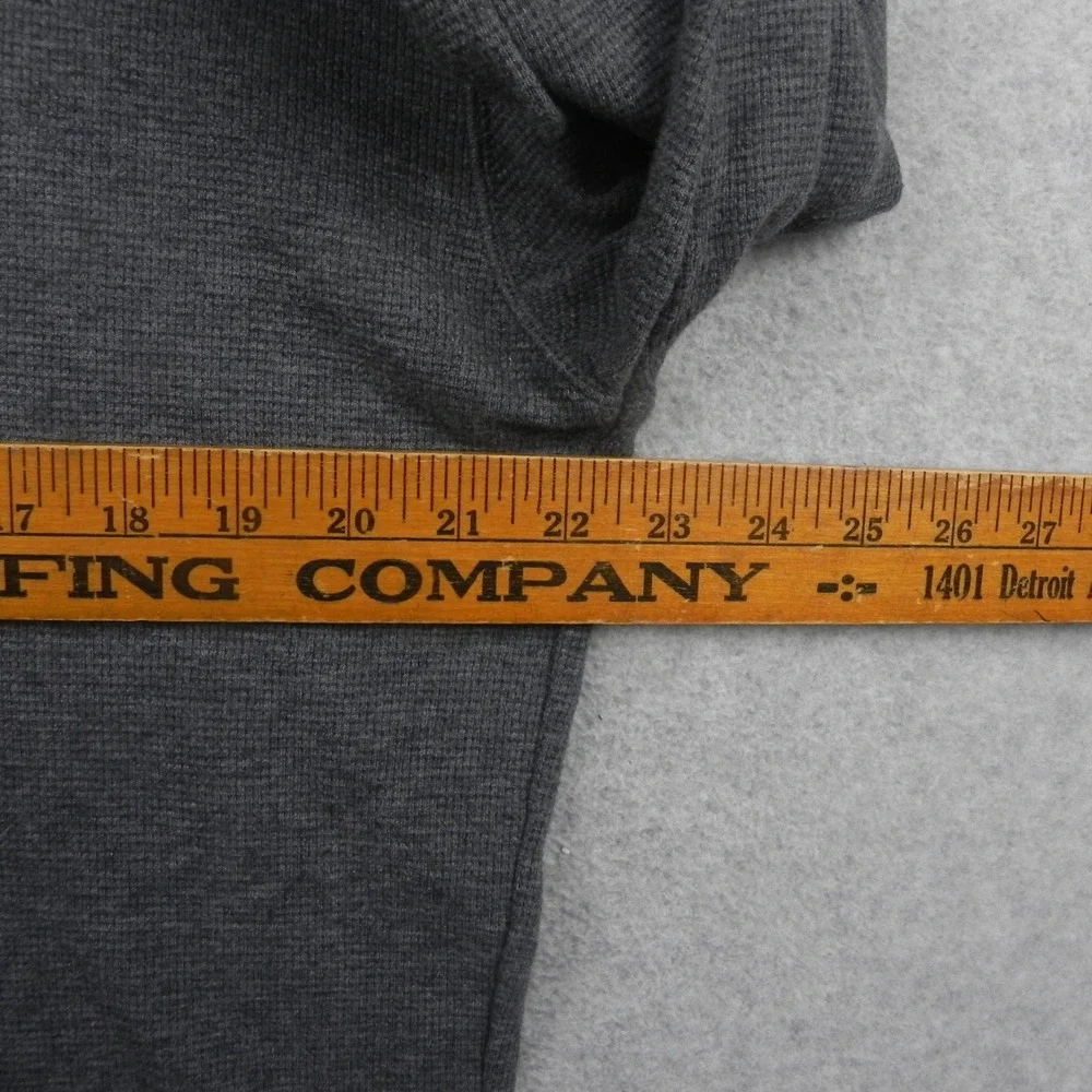 Polo Ralph Lauren Thermal Sweater Mens 2XL Gray Waffle Knit V-Neck Long Sleeve